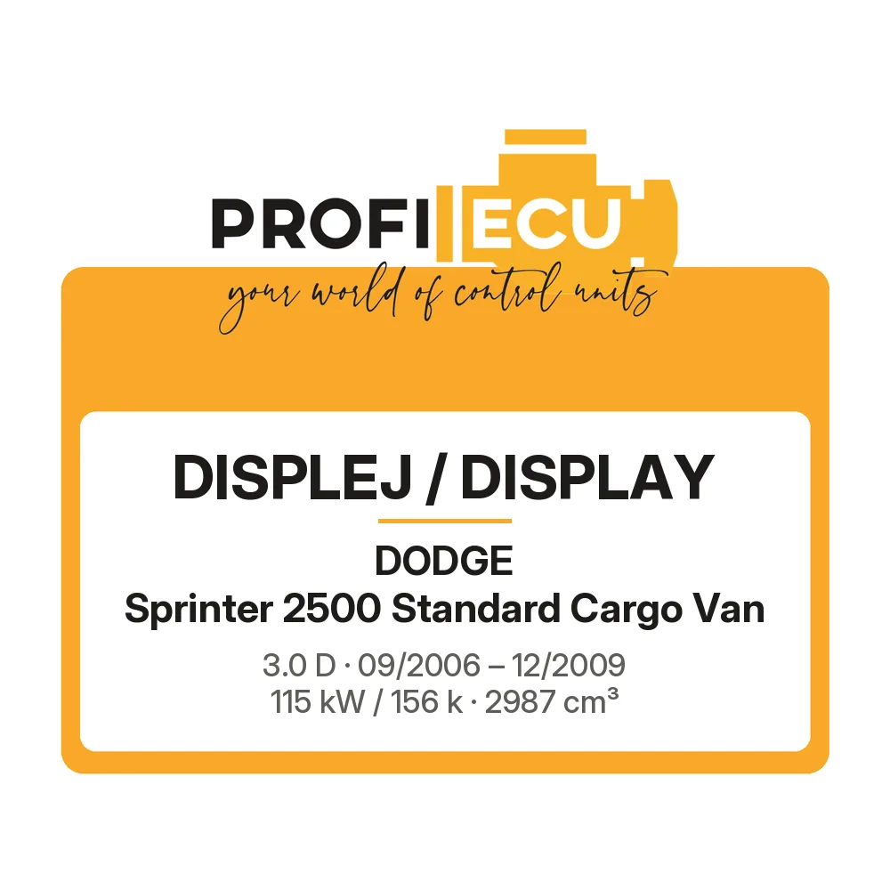 Etiketa ProfiECU: Displej / Display pro Dodge Sprinter 2500 Standard Cargo Van 3.0 D 115 kW