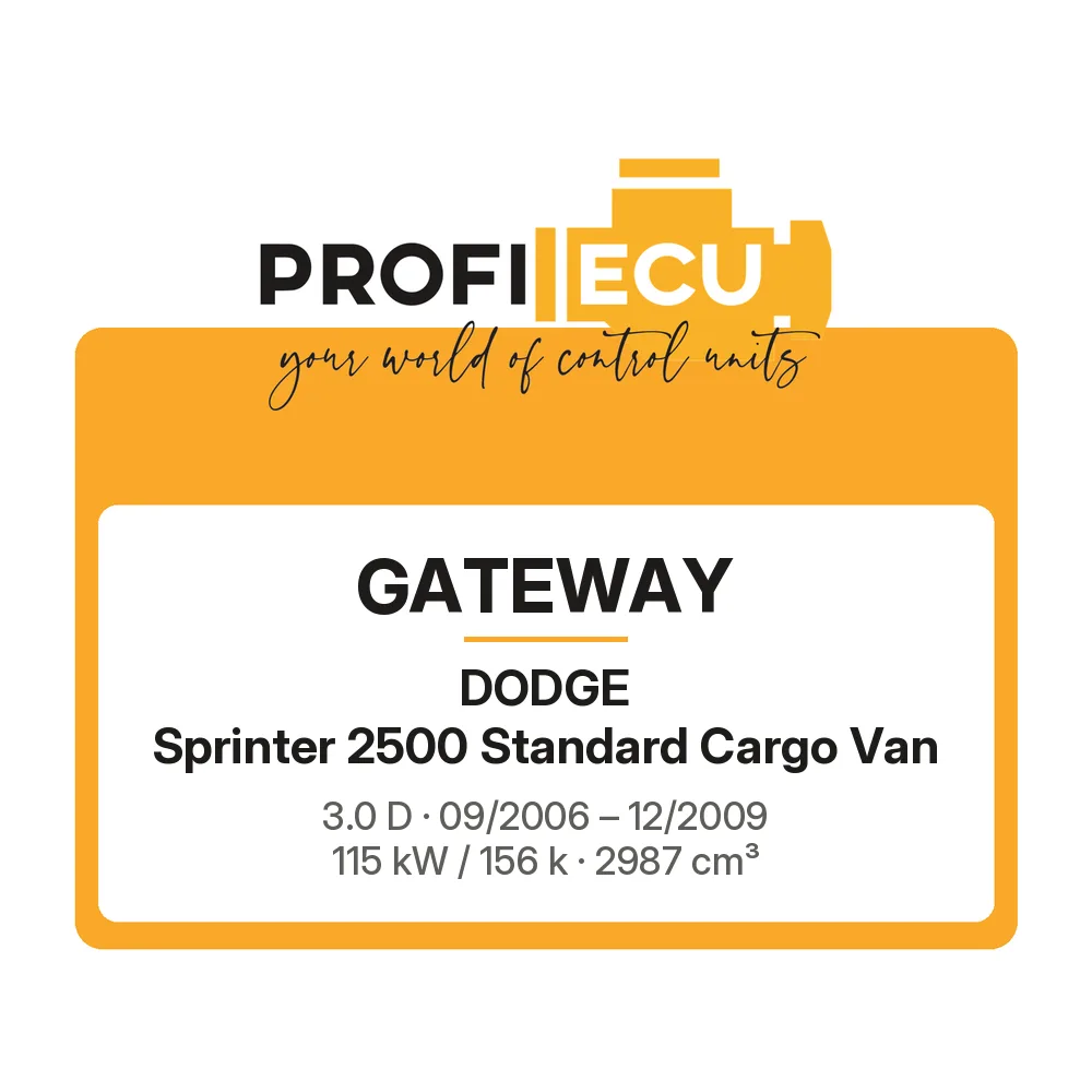 Etiketa ProfiECU: GATEWAY pro Dodge Sprinter 2500 Standard Cargo Van 3.0 D 115 kW