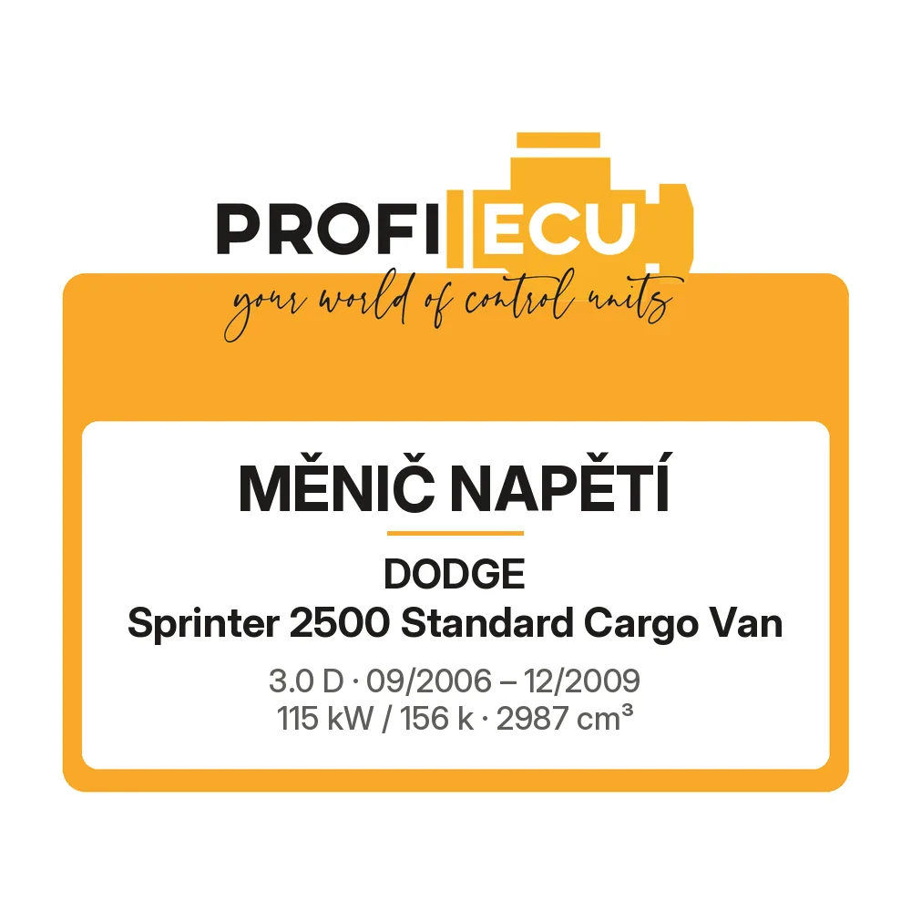 Etiketa ProfiECU: Měnič napětí pro Dodge Sprinter 2500 Standard Cargo Van 3.0 D 115 kW