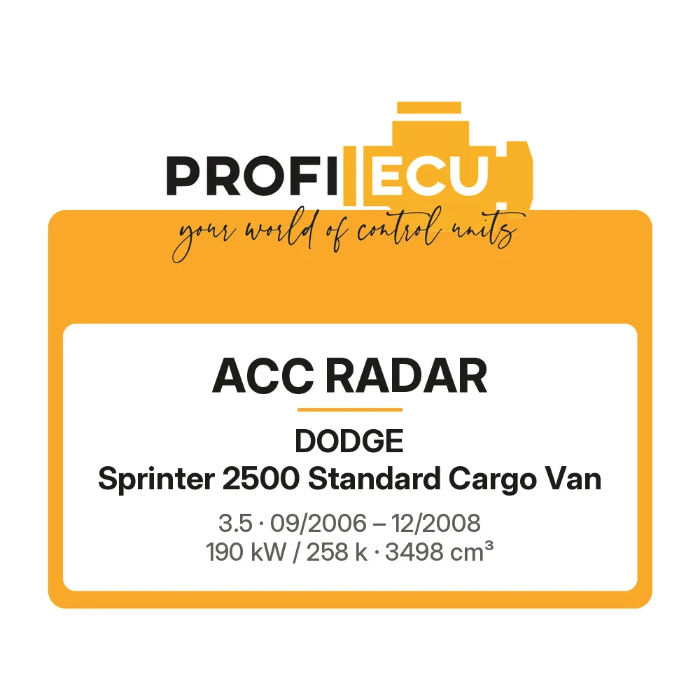 Etiketa ProfiECU: ACC Radar pro Dodge Sprinter 2500 Standard Cargo Van 3.5 190 kW