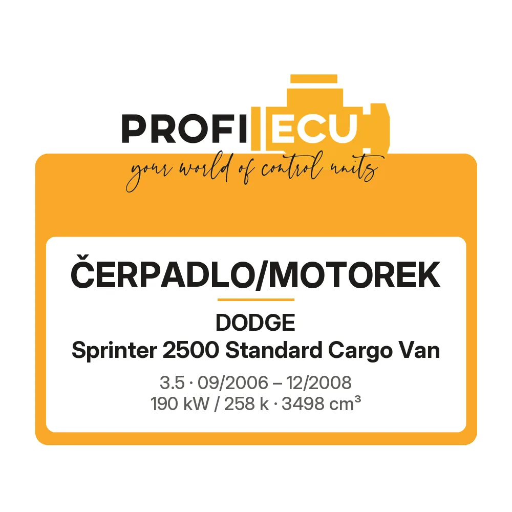 Etiketa ProfiECU: Čerpadlo/Motorek pro Dodge Sprinter 2500 Standard Cargo Van 3.5 190 kW