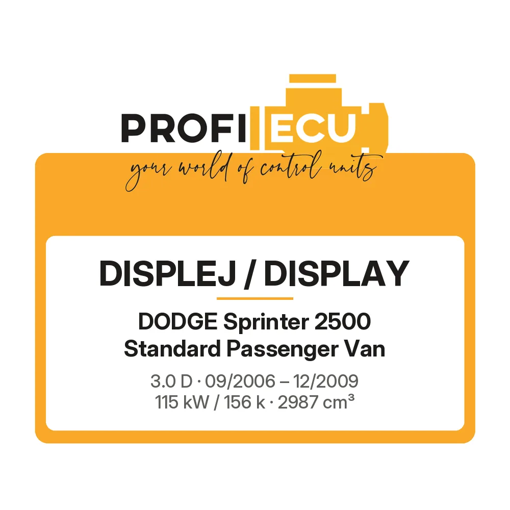 Etiketa ProfiECU: Displej / Display pro Dodge Sprinter 2500 Standard Passenger Van 3.0 D 115 kW