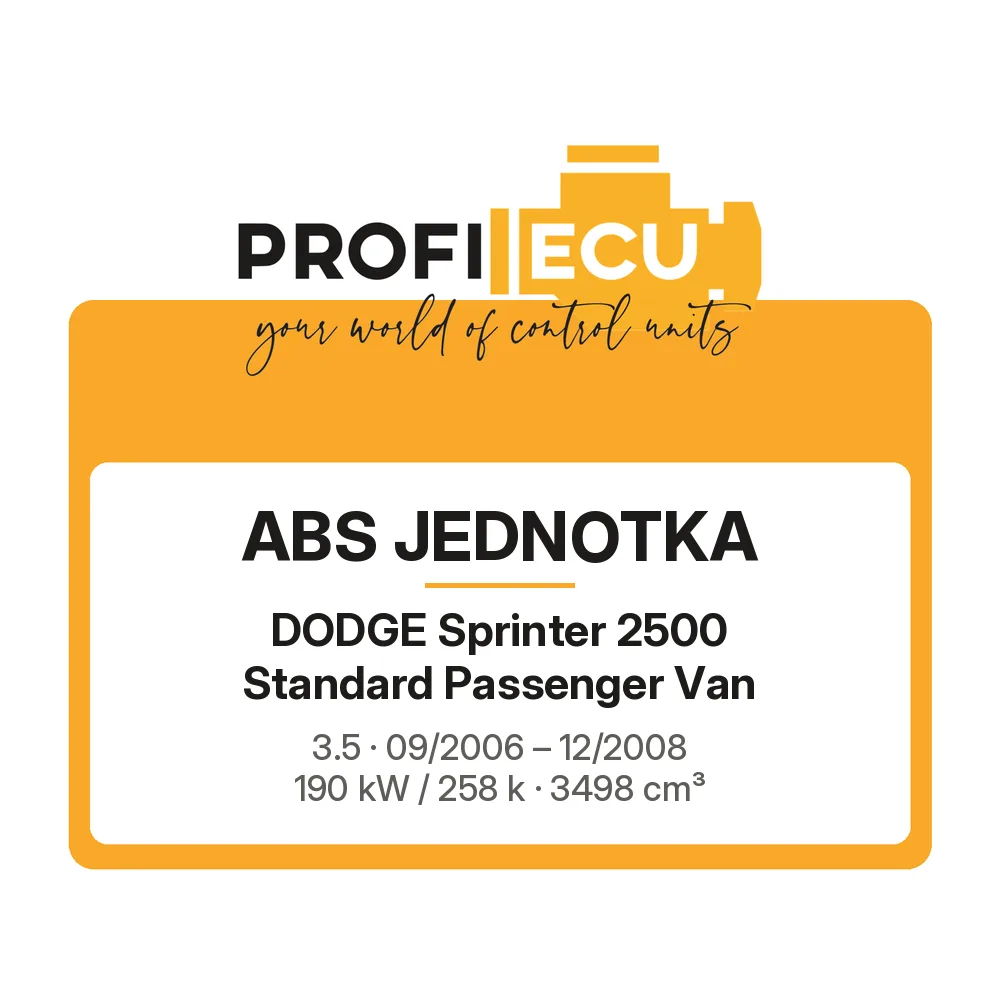 Etiketa ProfiECU: ABS jednotka pro Dodge Sprinter 2500 Standard Passenger Van 3.5 190 kW