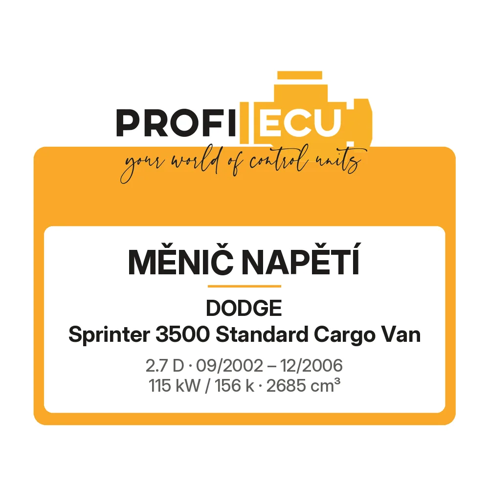 Etiketa ProfiECU: Měnič napětí pro Dodge Sprinter 3500 Standard Cargo Van 2.7 D 115 kW