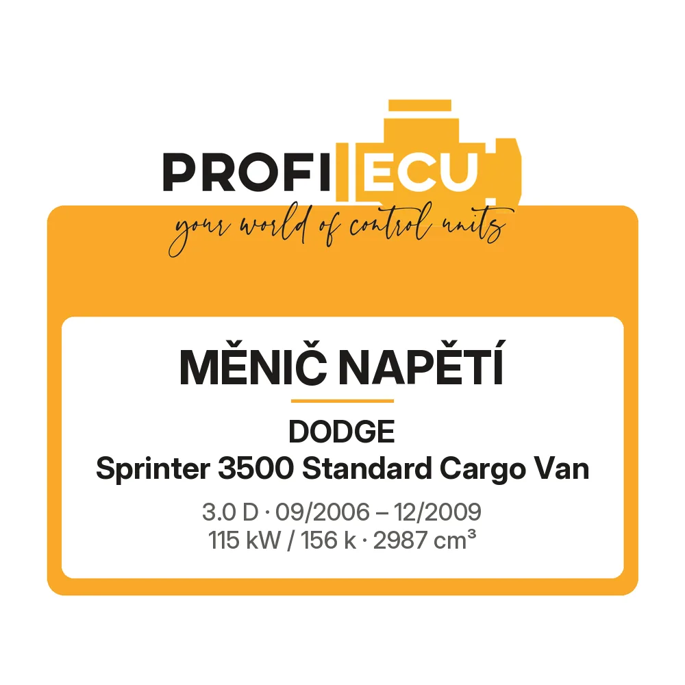 Etiketa ProfiECU: Měnič napětí pro Dodge Sprinter 3500 Standard Cargo Van 3.0 D 115 kW