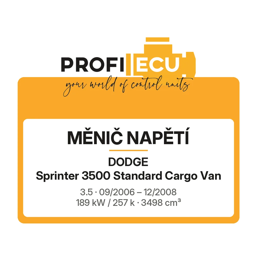Etiketa ProfiECU: Měnič napětí pro Dodge Sprinter 3500 Standard Cargo Van 3.5 189 kW