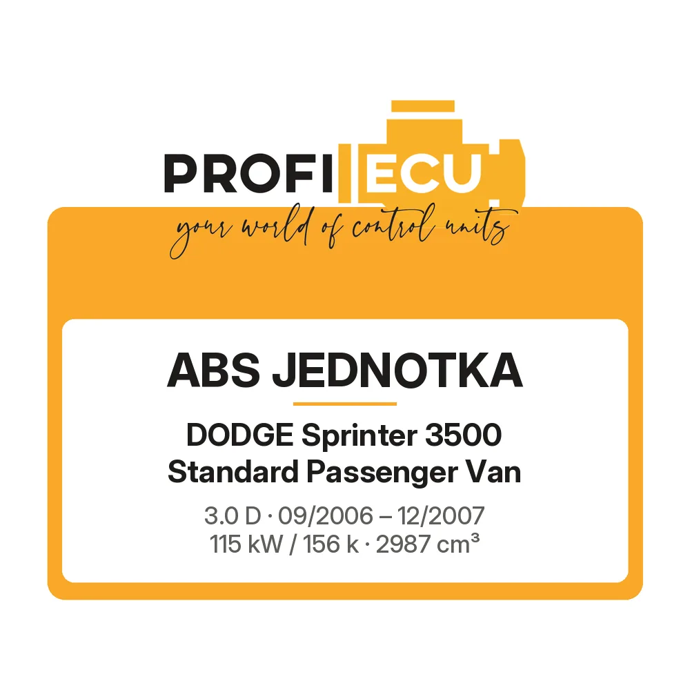 Etiketa ProfiECU: ABS jednotka pro Dodge Sprinter 3500 Standard Passenger Van 3.0 D 115 kW