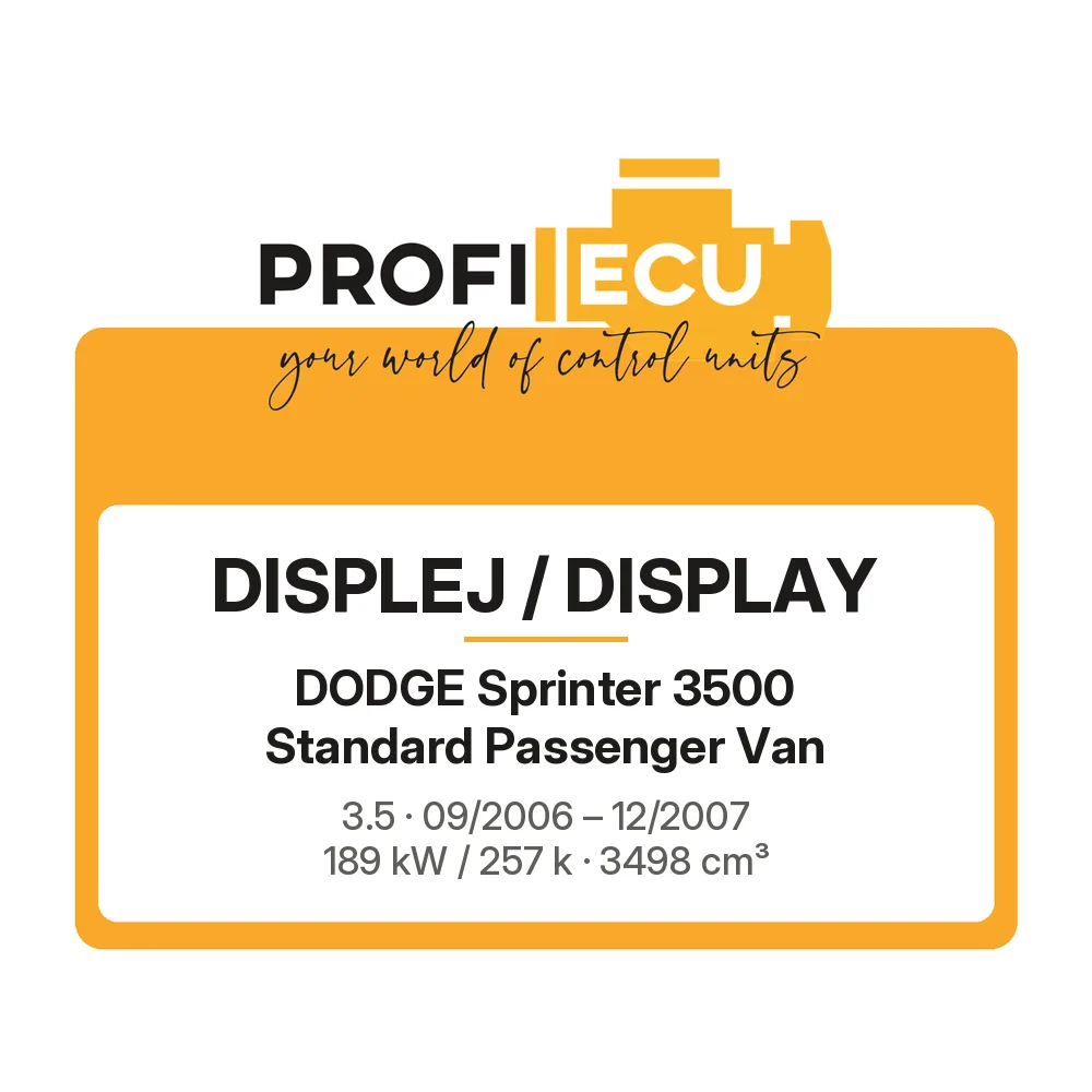 Etiketa ProfiECU: Displej / Display pro Dodge Sprinter 3500 Standard Passenger Van 3.5 189 kW
