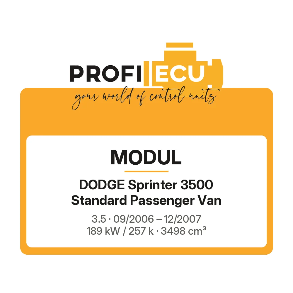 Etiketa ProfiECU: Modul pro Dodge Sprinter 3500 Standard Passenger Van 3.5 189 kW