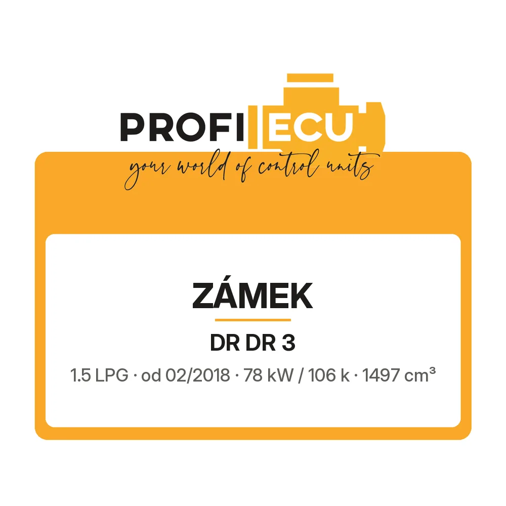 Etiketa ProfiECU: Zámek pro DR DR 3 1.5 LPG 78 kW