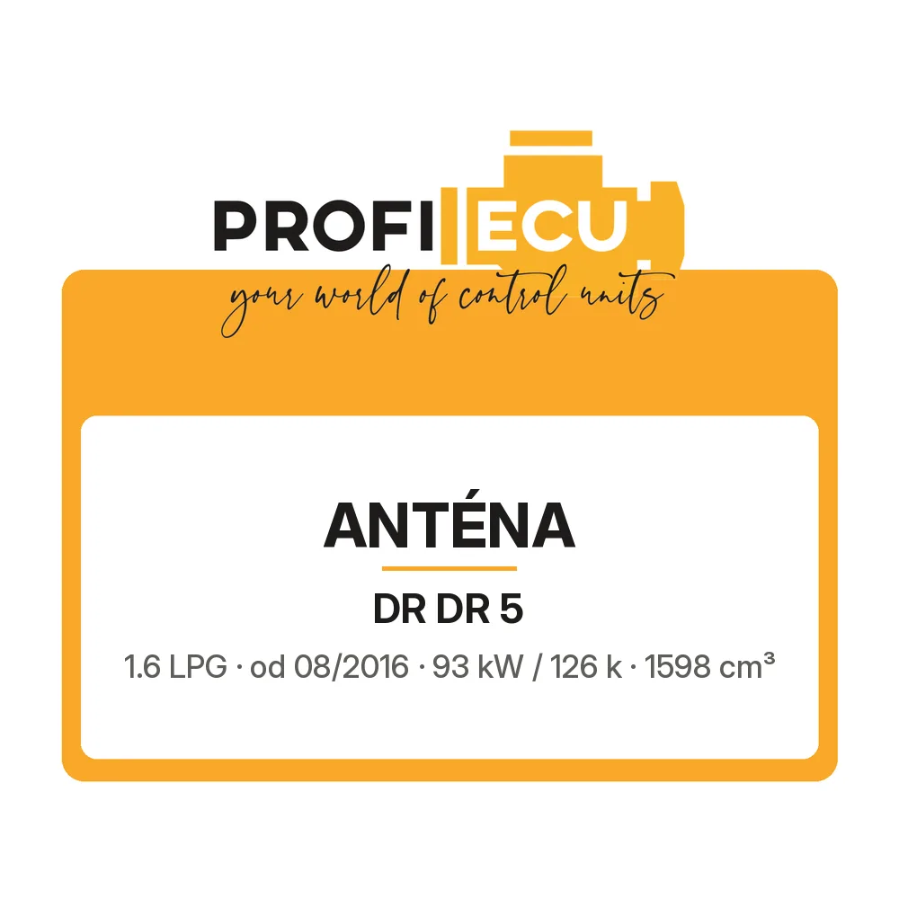 Etiketa ProfiECU: Anténa pro DR DR 5 1.6 LPG 93 kW