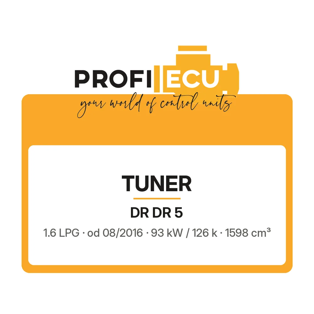 Etiketa ProfiECU: Tuner pro DR DR 5 1.6 LPG 93 kW