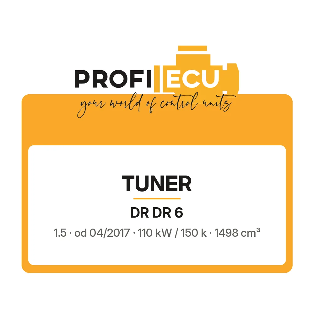 Etiketa ProfiECU: Tuner pro DR DR 6 1.5 110 kW