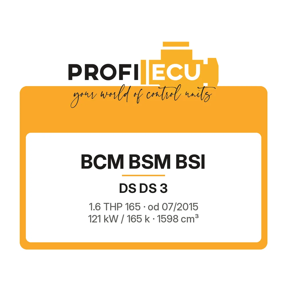 Etiketa ProfiECU: BCM BSM BSI pro DS DS 3 1.6 THP 165 121 kW