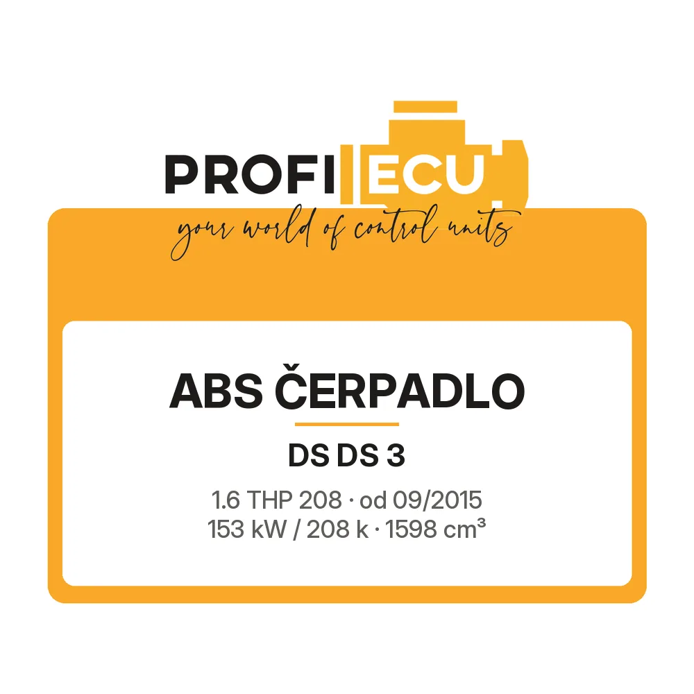 Etiketa ProfiECU: ABS čerpadlo pro DS DS 3 1.6 THP 208 153 kW