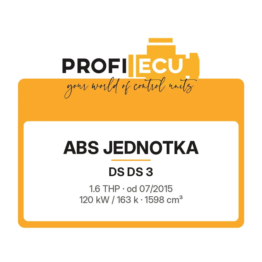Etiketa ProfiECU: ABS jednotka pro DS DS 3 1.6 THP 120 kW