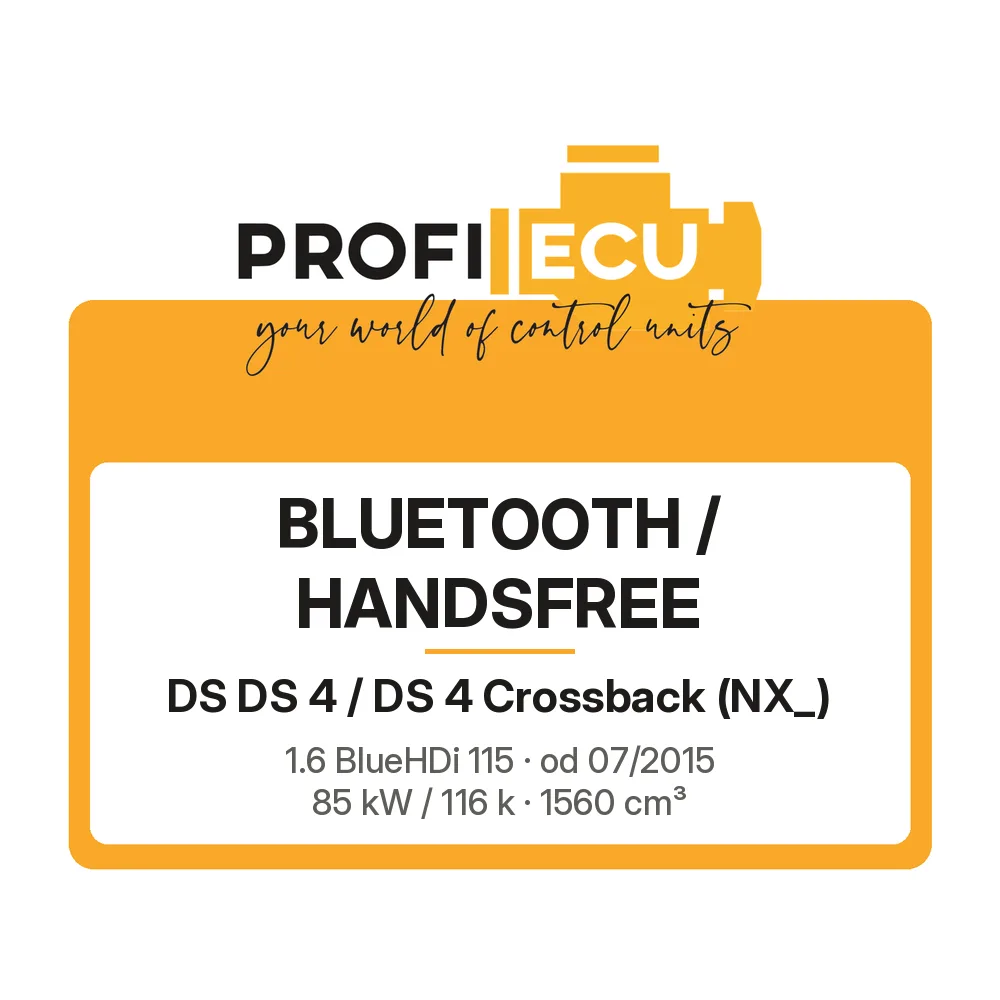 Etiketa ProfiECU: Bluetooth / Handsfree pro DS DS 4 / DS 4 Crossback 1.6 BlueHDi 115 85 kW