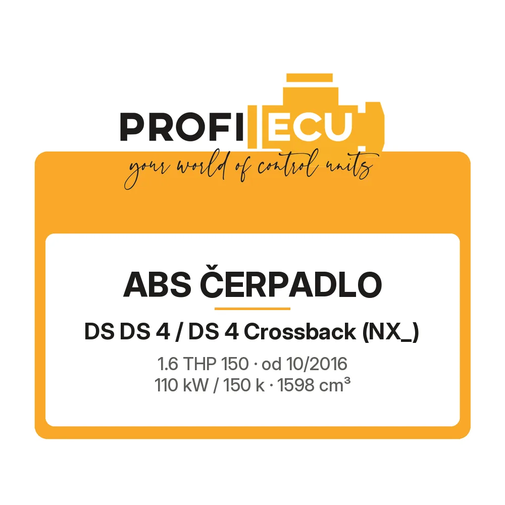 Etiketa ProfiECU: ABS čerpadlo pro DS DS 4 / DS 4 Crossback 1.6 THP 150 110 kW