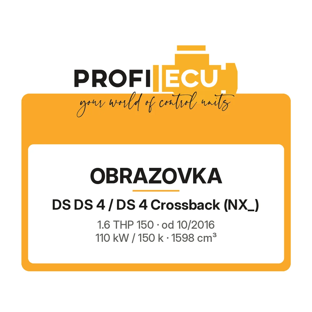 Etiketa ProfiECU: Obrazovka pro DS DS 4 / DS 4 Crossback 1.6 THP 150 110 kW