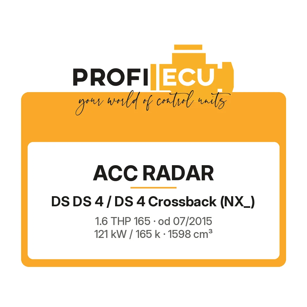 Etiketa ProfiECU: ACC Radar pro DS DS 4 / DS 4 Crossback 1.6 THP 165 121 kW