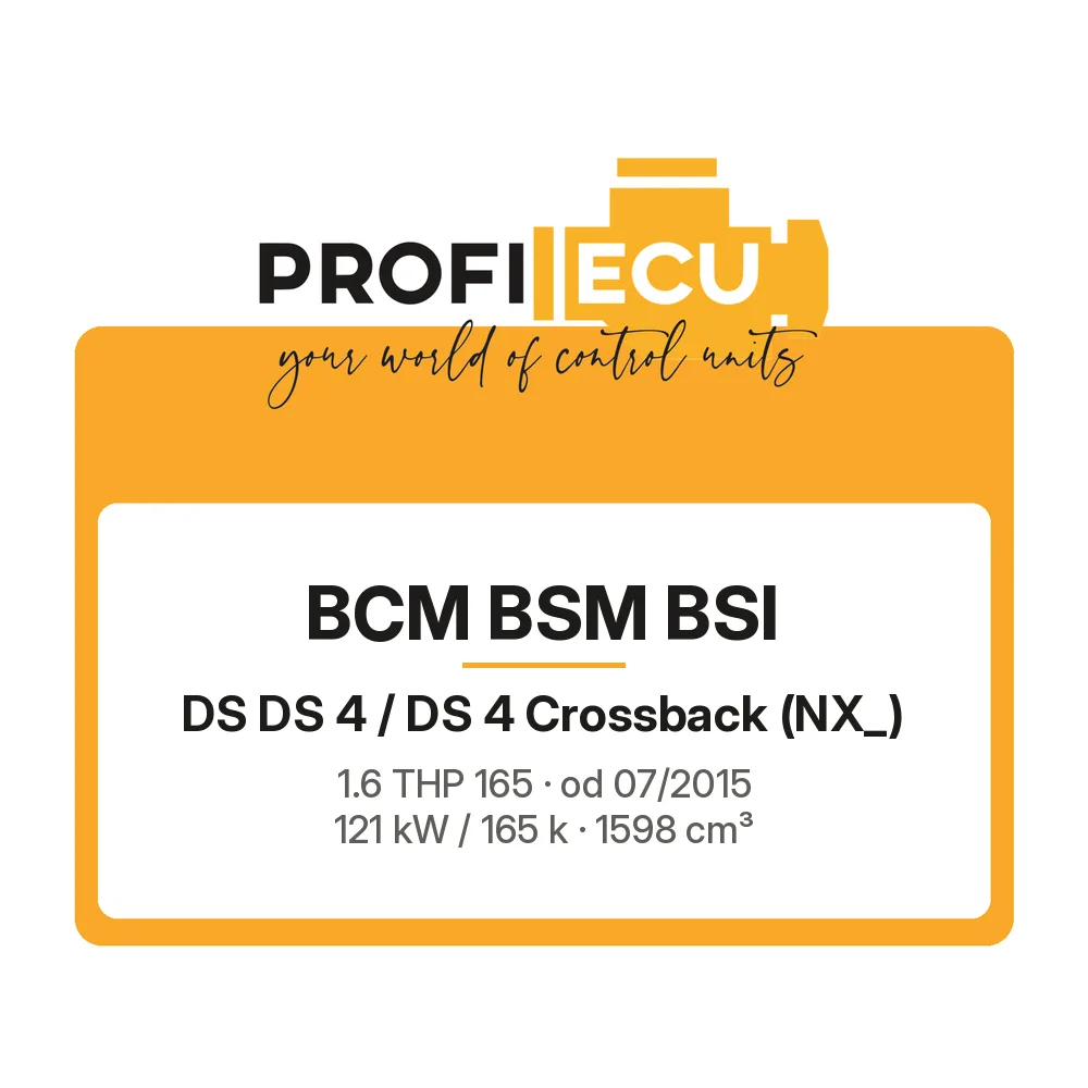 Etiketa ProfiECU: BCM BSM BSI pro DS DS 4 / DS 4 Crossback 1.6 THP 165 121 kW
