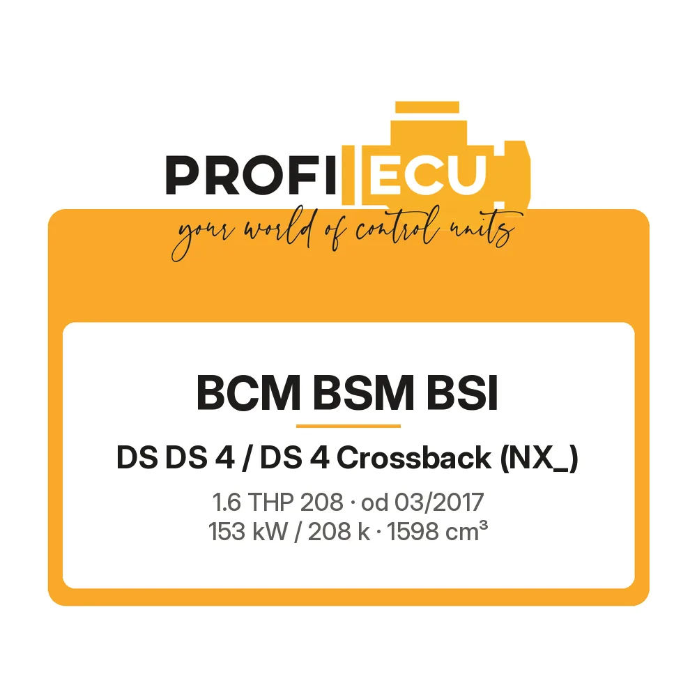 Etiketa ProfiECU: BCM BSM BSI pro DS DS 4 / DS 4 Crossback 1.6 THP 208 153 kW