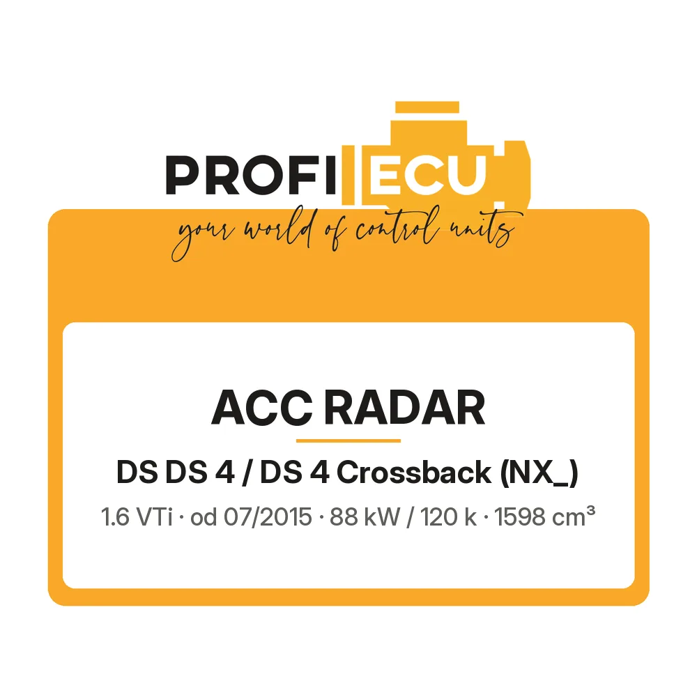 Etiketa ProfiECU: ACC Radar pro DS DS 4 / DS 4 Crossback 1.6 VTi 88 kW