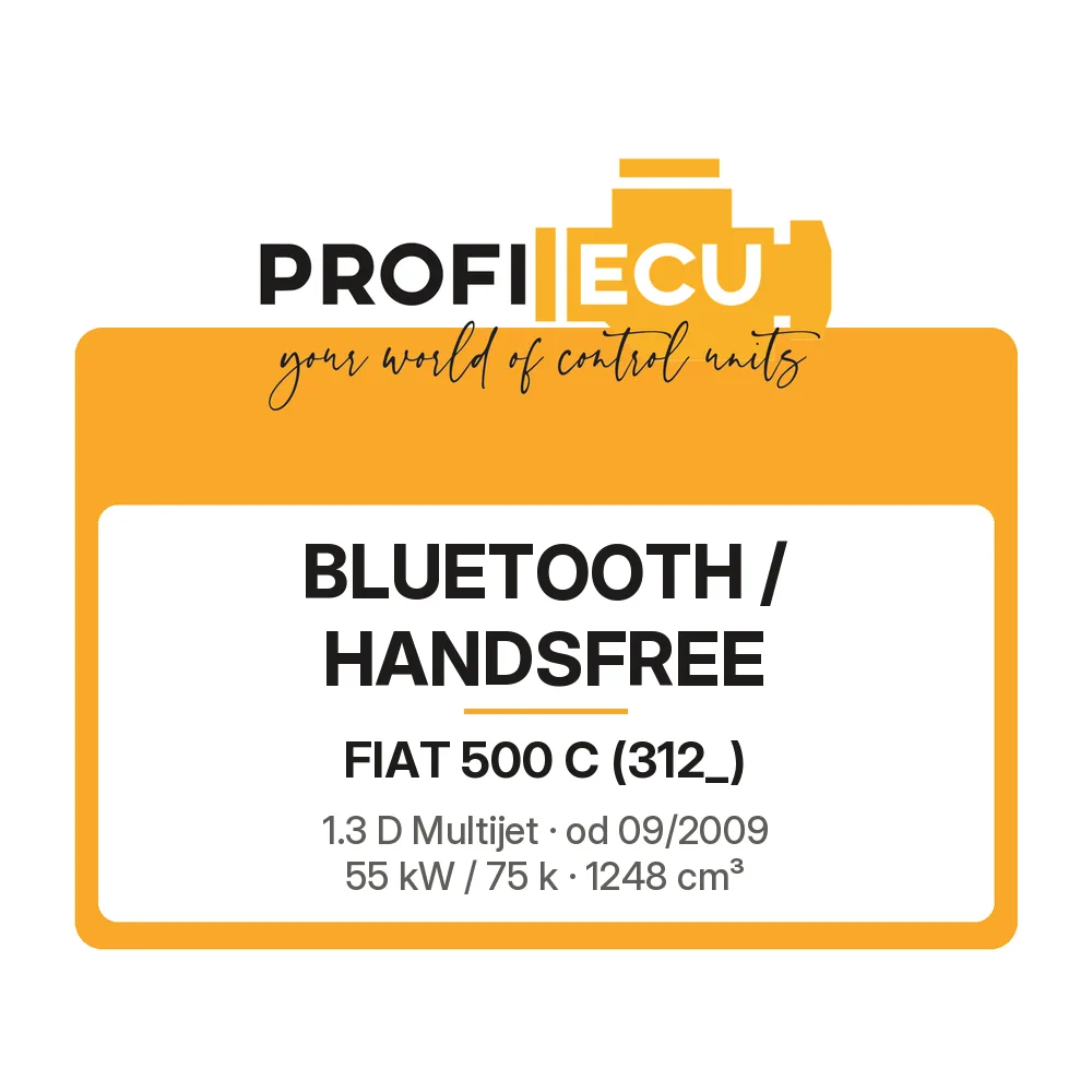 Etiketa ProfiECU: Bluetooth / Handsfree pro Fiat 500 C 1.3 D Multijet 55 kW