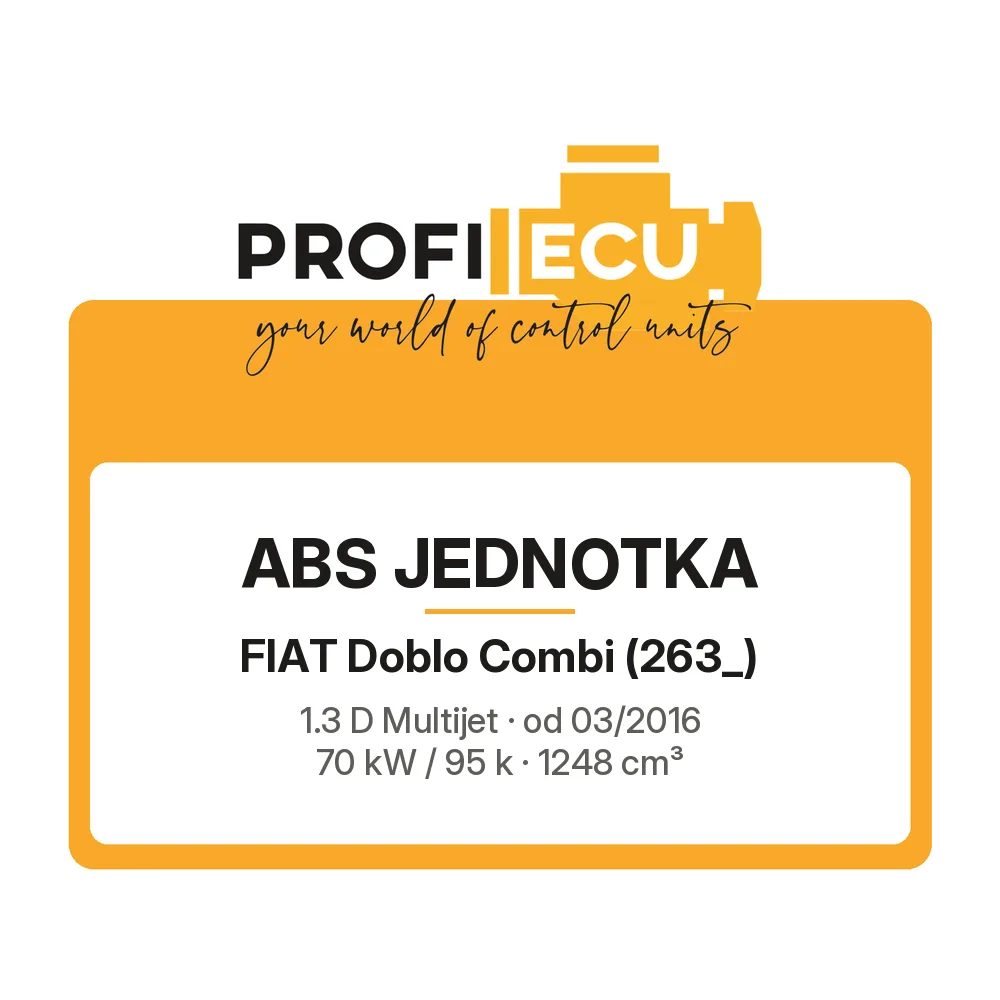 Etiketa ProfiECU: ABS jednotka pro Fiat Doblo Combi 1.3 D Multijet 70 kW