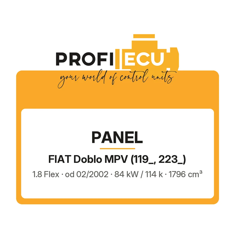 Etiketa ProfiECU: Panel pro Fiat Doblo MPV 1.8 Flex 84 kW