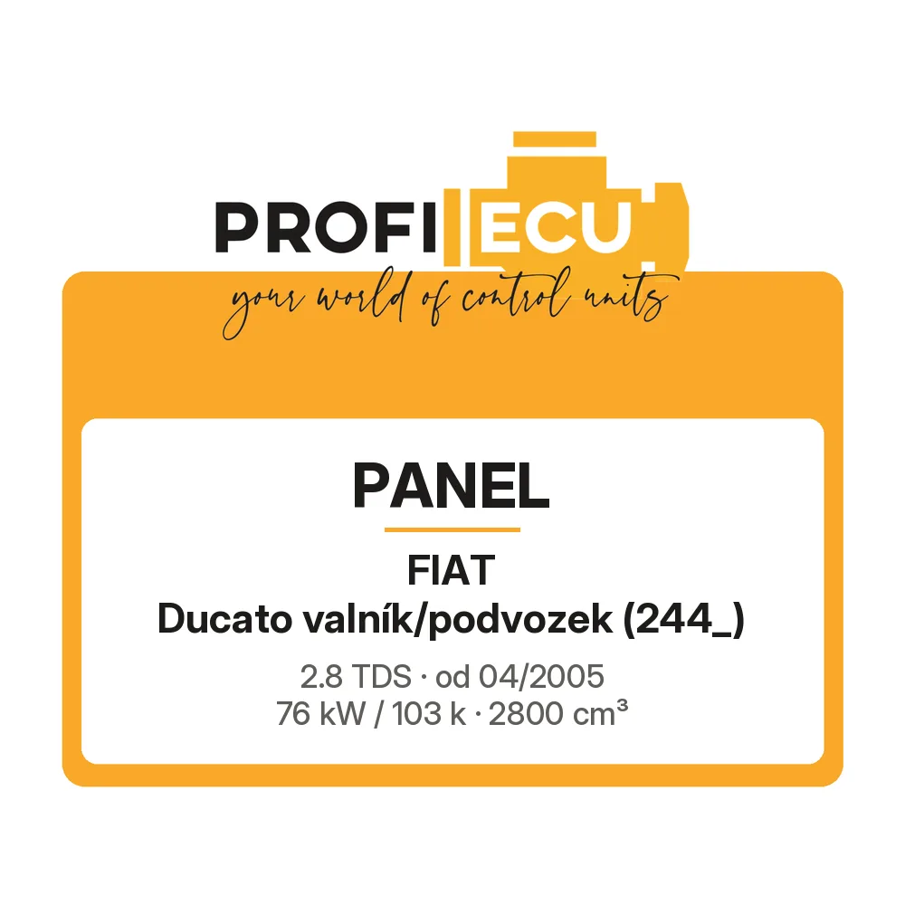 Etiketa ProfiECU: Panel pro Fiat Ducato valník/podvozek 2.8 TDS 76 kW