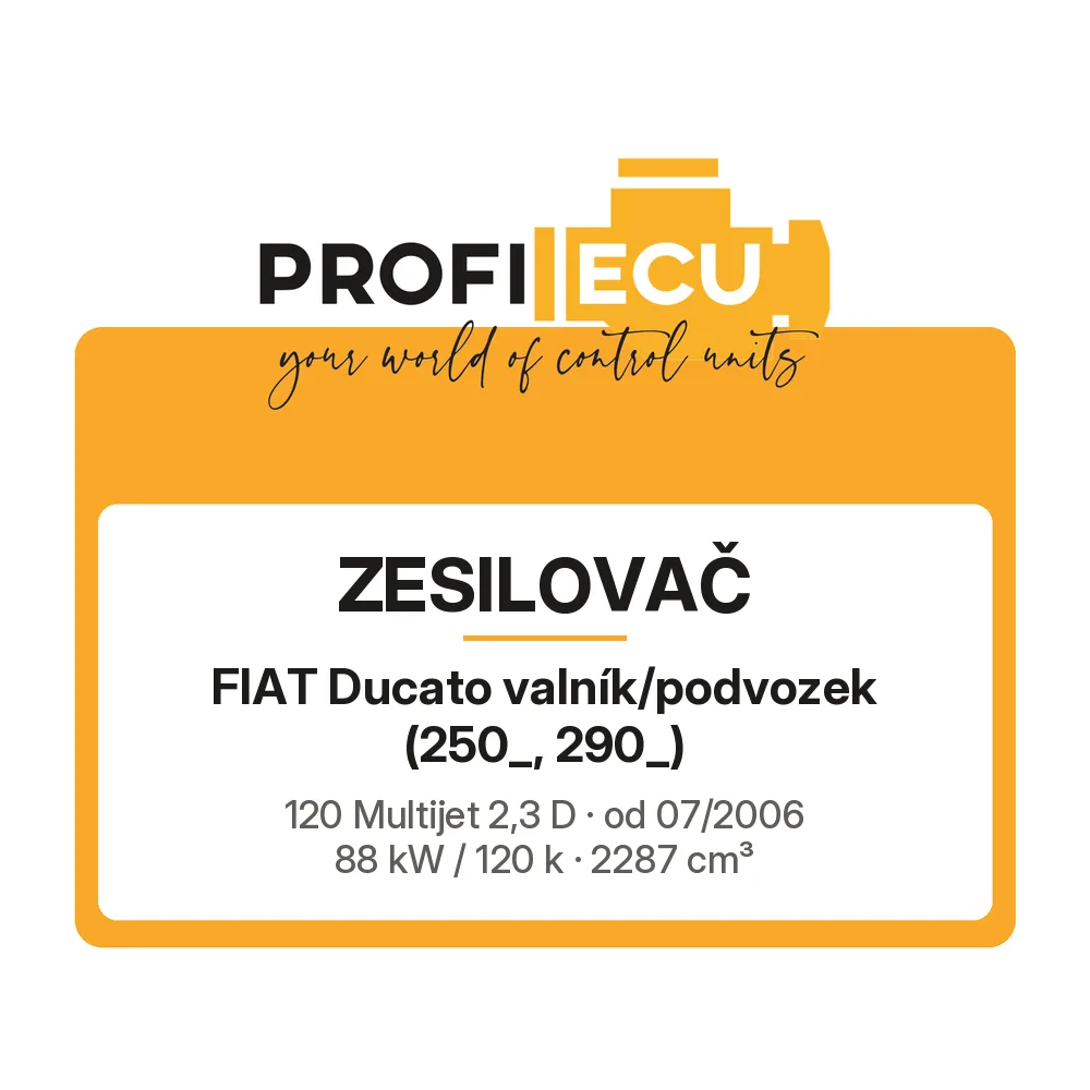 Etiketa ProfiECU: Zesilovač pro Fiat Ducato valník/podvozek 120 Multijet 2,3 D 88 kW