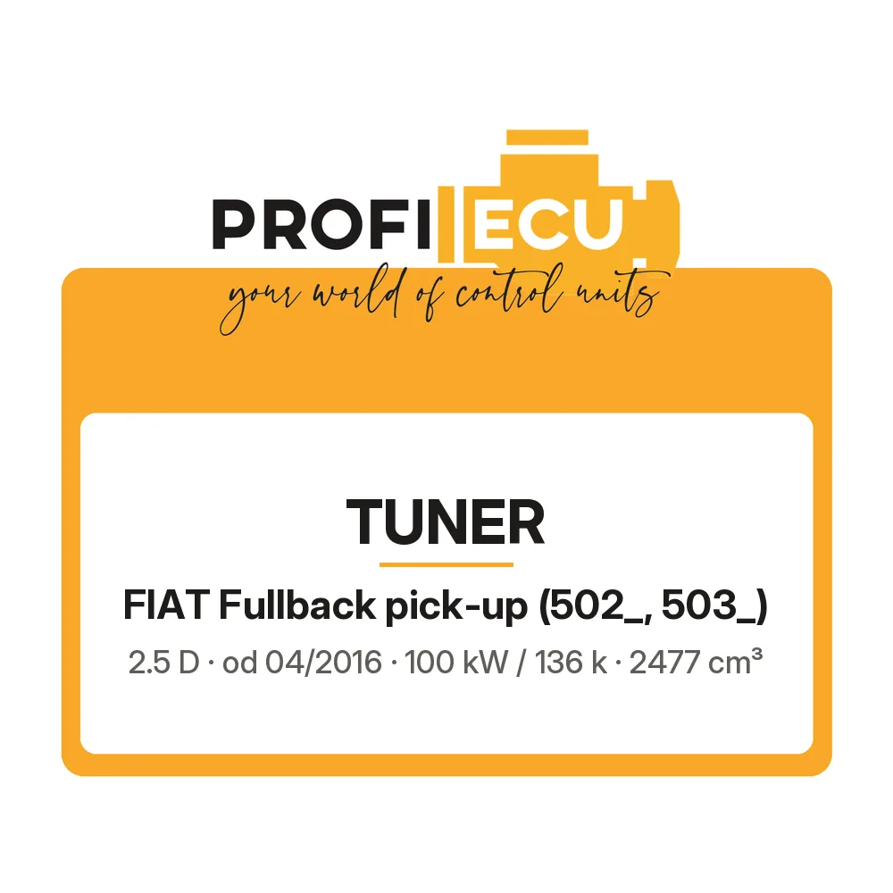 Etiketa ProfiECU: Tuner pro Fiat Fullback pick-up 2.5 D 100 kW