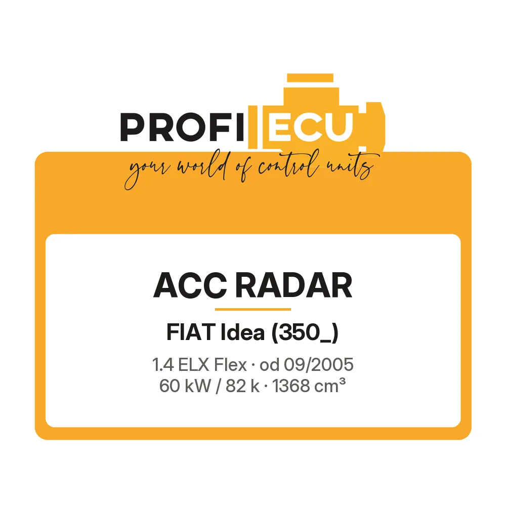 Etiketa ProfiECU: ACC Radar pro Fiat Idea 1.4 ELX Flex 60 kW