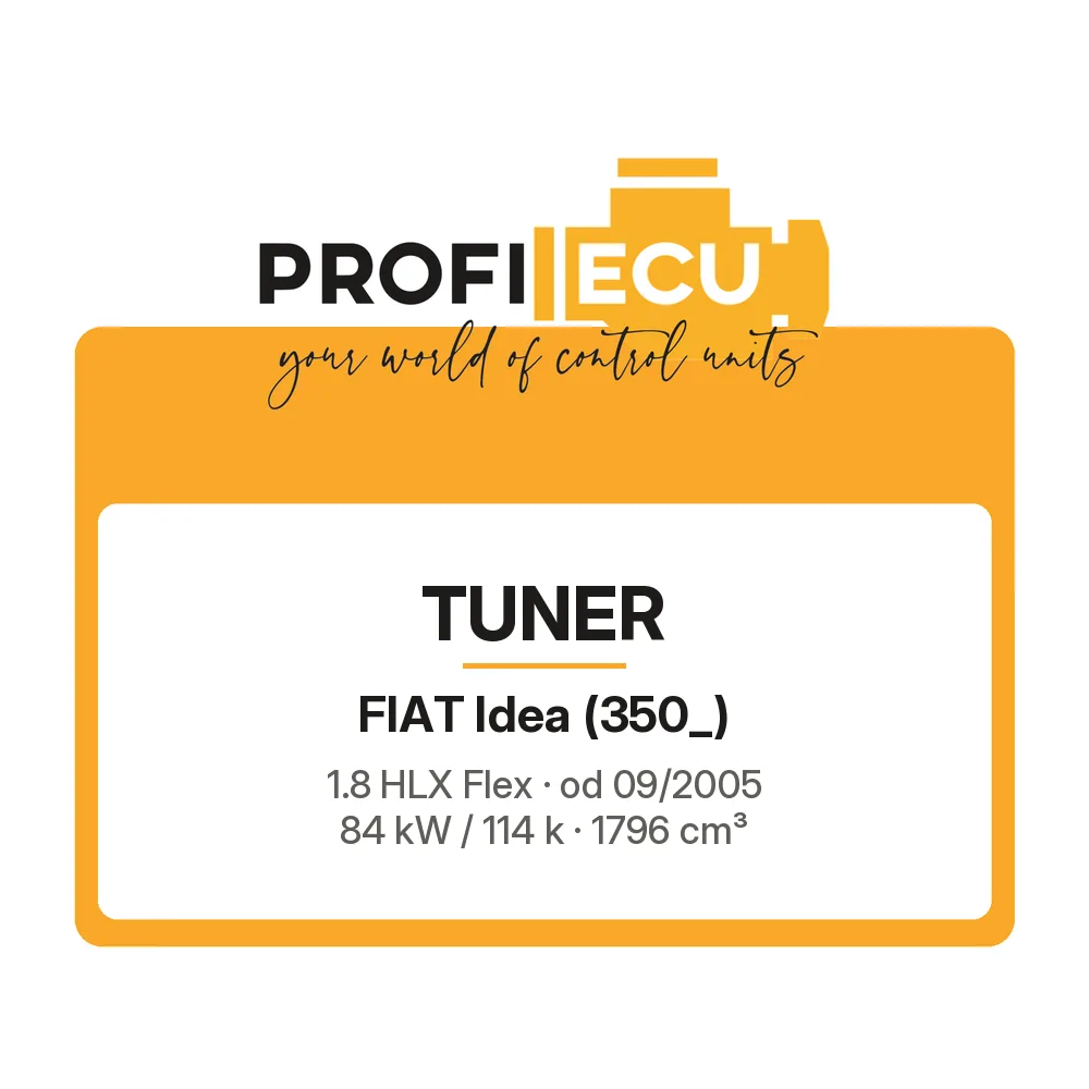 Etiketa ProfiECU: Tuner pro Fiat Idea 1.8 HLX Flex 84 kW