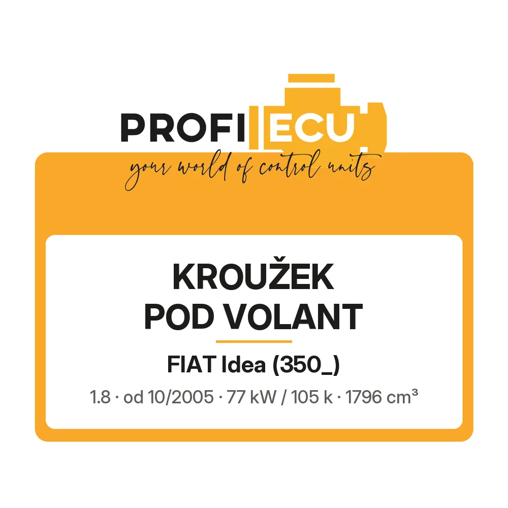 Etiketa ProfiECU: Kroužek pod volant pro Fiat Idea 1.8 77 kW