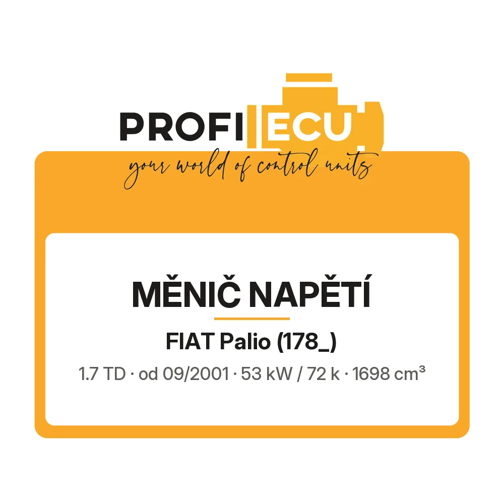 Etiketa ProfiECU: Měnič napětí pro Fiat Palio 1.7 TD 53 kW