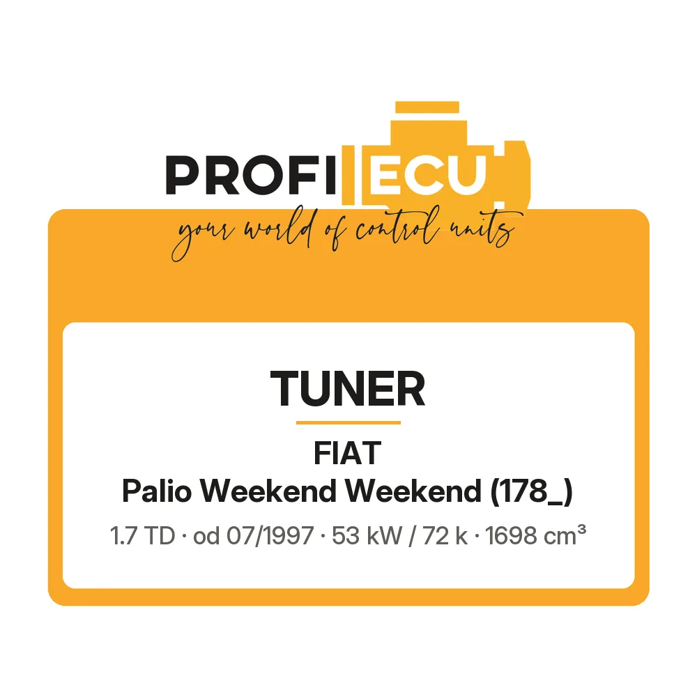 Etiketa ProfiECU: Tuner pro Fiat Palio Weekend Weekend 1.7 TD 53 kW