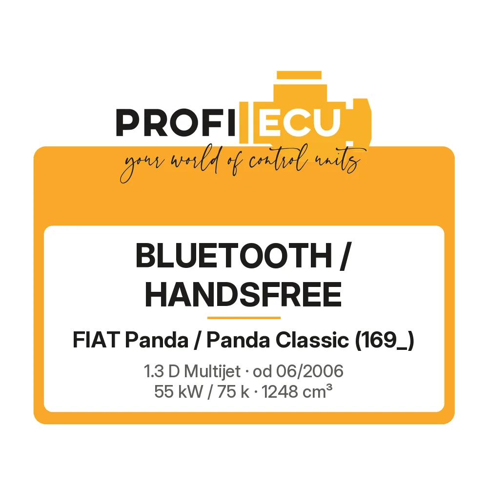 Etiketa ProfiECU: Bluetooth / Handsfree pro Fiat Panda / Panda Classic 1.3 D Multijet 55 kW