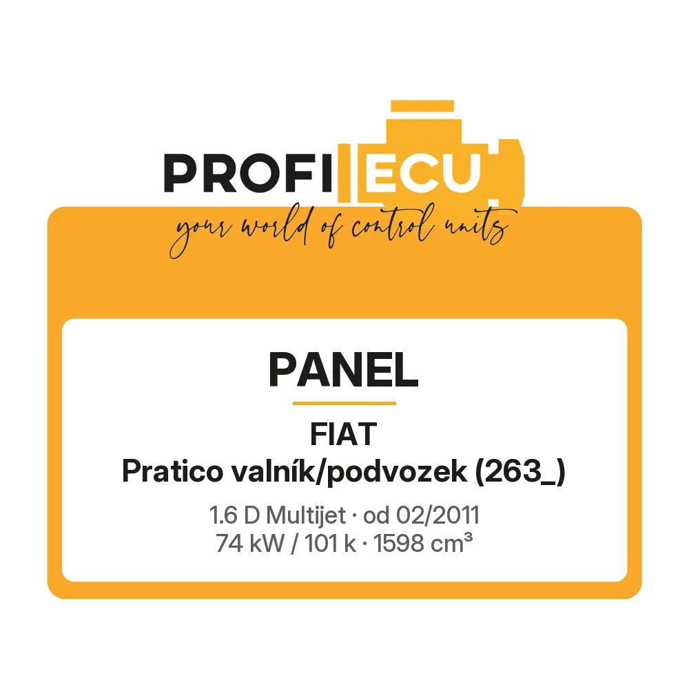 Etiketa ProfiECU: Panel pro Fiat Pratico valník/podvozek 1.6 D Multijet 74 kW