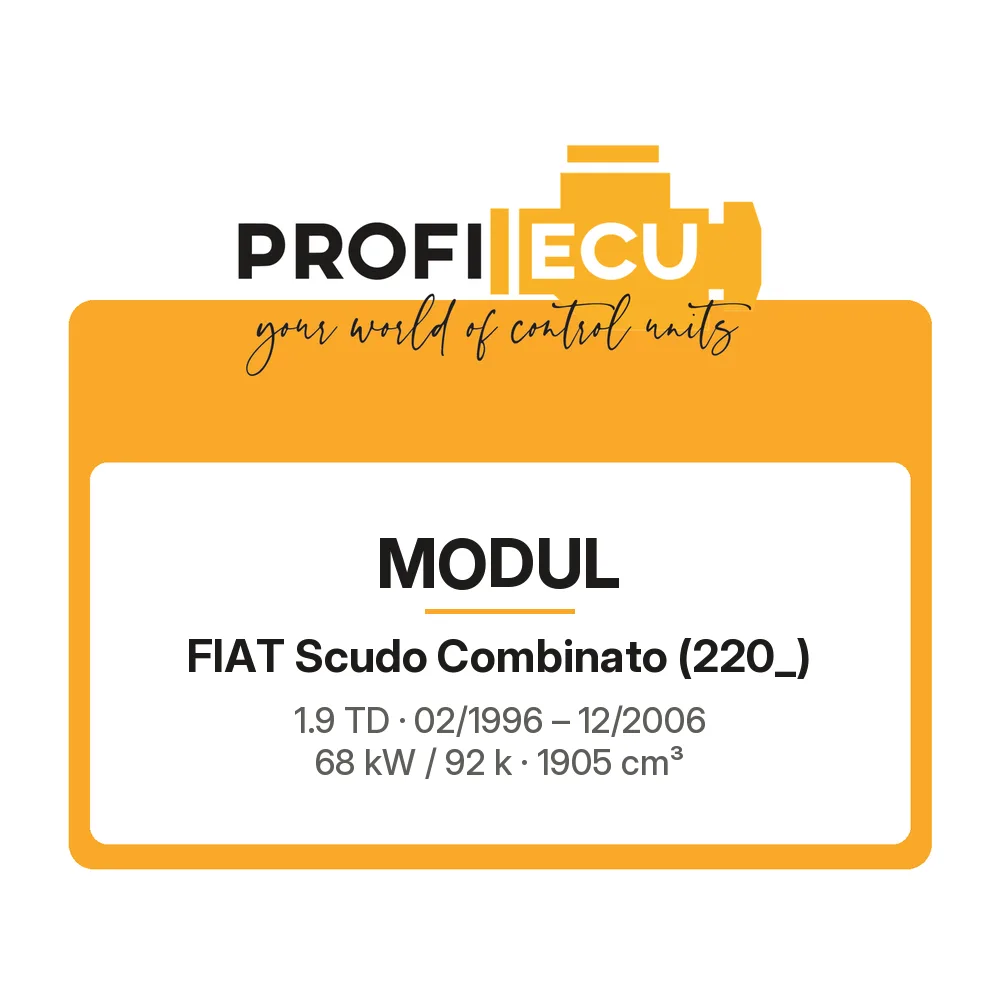 Etiketa ProfiECU: Modul pro Fiat Scudo Combinato 1.9 TD 68 kW