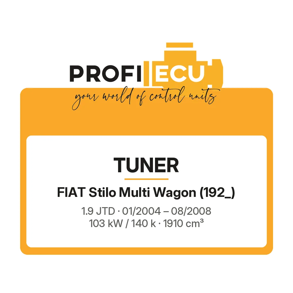Etiketa ProfiECU: Tuner pro Fiat Stilo Multi Wagon 1.9 JTD 103 kW