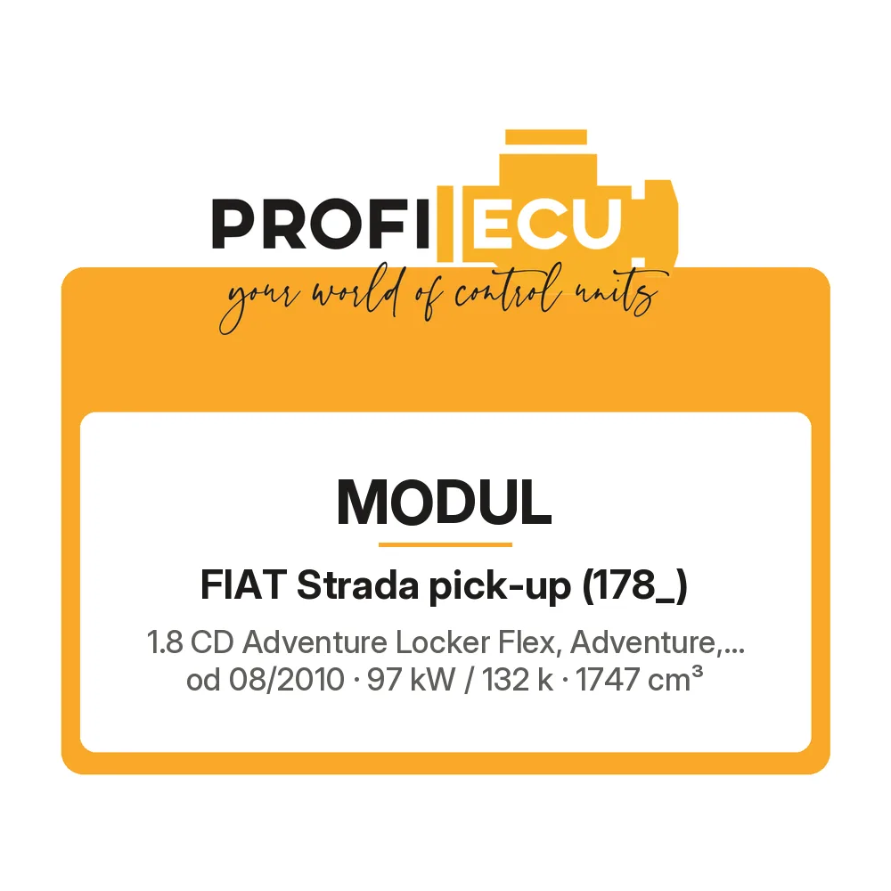 Etiketa ProfiECU: Modul pro Fiat Strada pick-up 1.8 CD Adventure Locker Flex, Adventure,... 97 kW