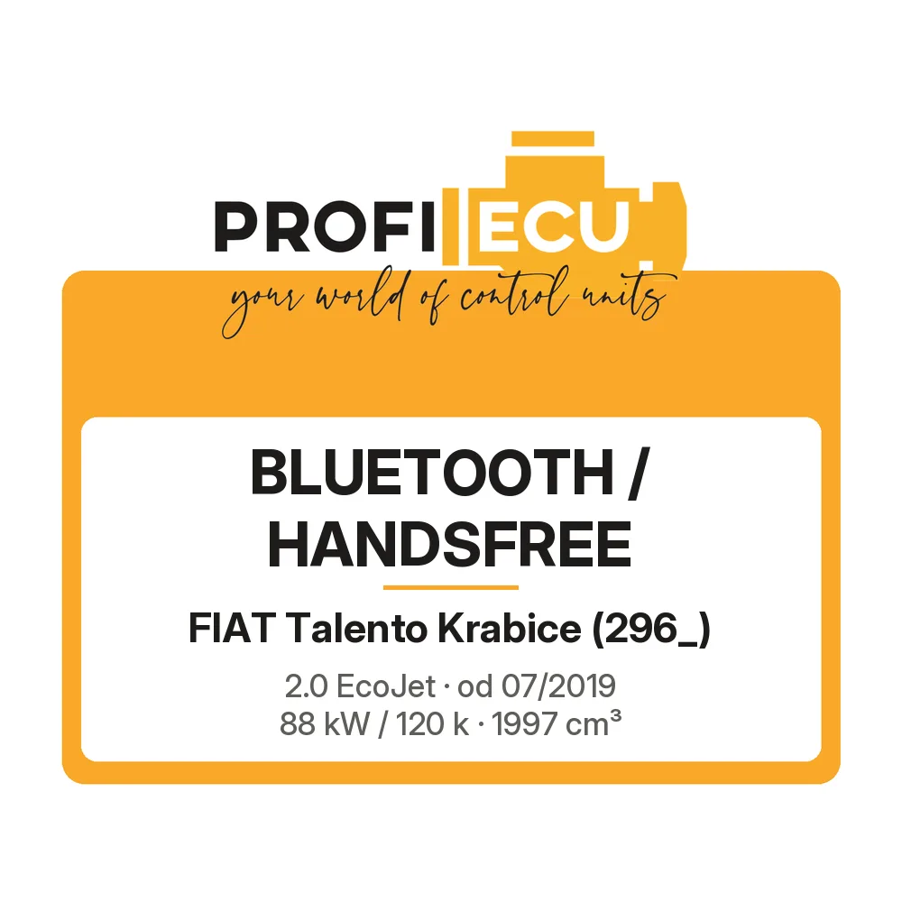 Etiketa ProfiECU: Bluetooth / Handsfree pro Fiat Talento Krabice 2.0 EcoJet 88 kW