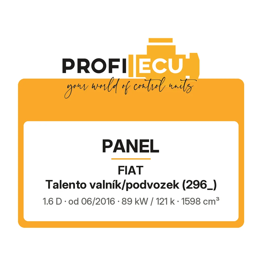 Etiketa ProfiECU: Panel pro Fiat Talento valník/podvozek 1.6 D 89 kW