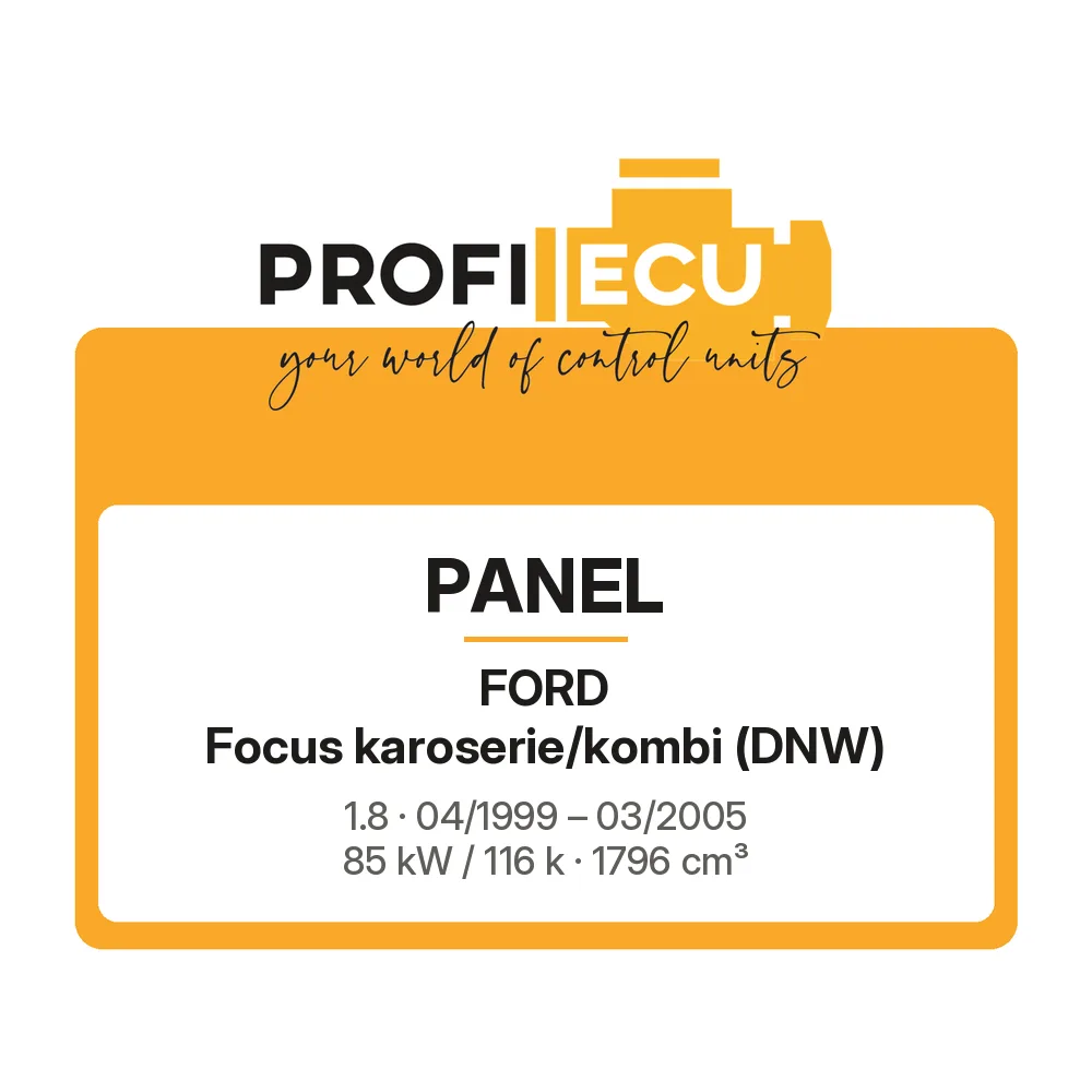 Etiketa ProfiECU: Panel pro Ford Focus karoserie/kombi 1.8 85 kW