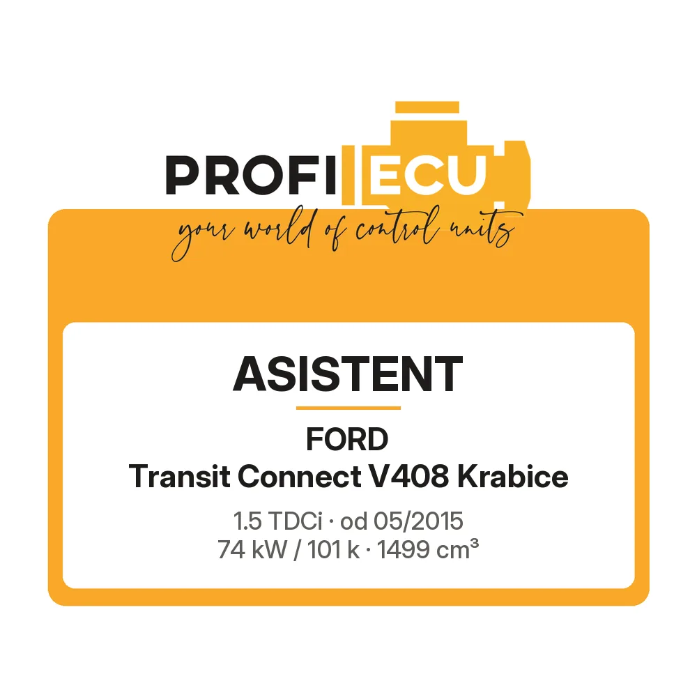 Etiketa ProfiECU: ASISTENT pro Ford Transit Connect V408 Krabice 1.5 TDCi 74 kW