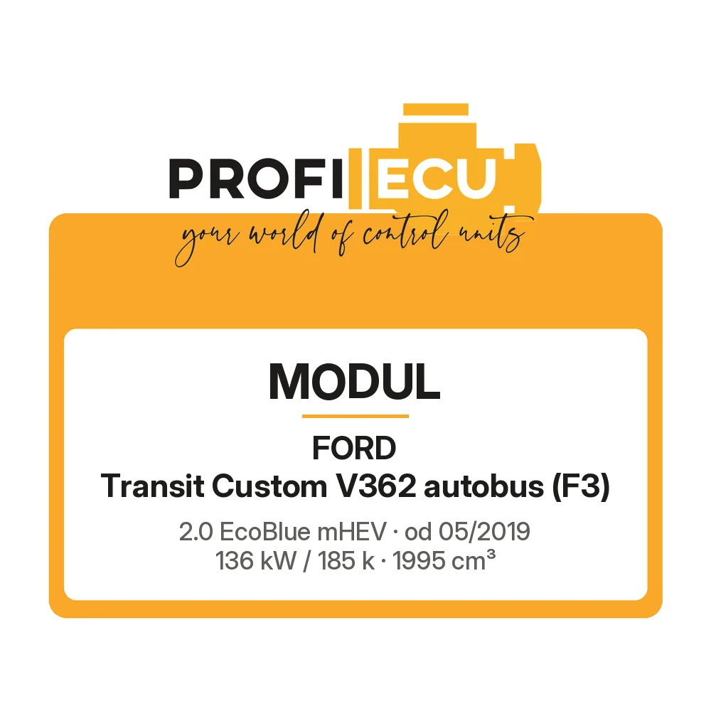 Etiketa ProfiECU: Modul pro Ford Transit Custom V362 autobus 2.0 EcoBlue mHEV 136 kW