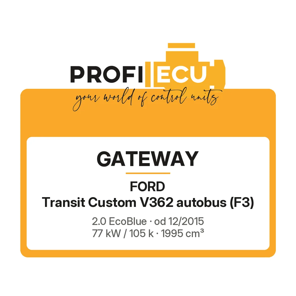 Etiketa ProfiECU: GATEWAY pro Ford Transit Custom V362 autobus 2.0 EcoBlue 77 kW