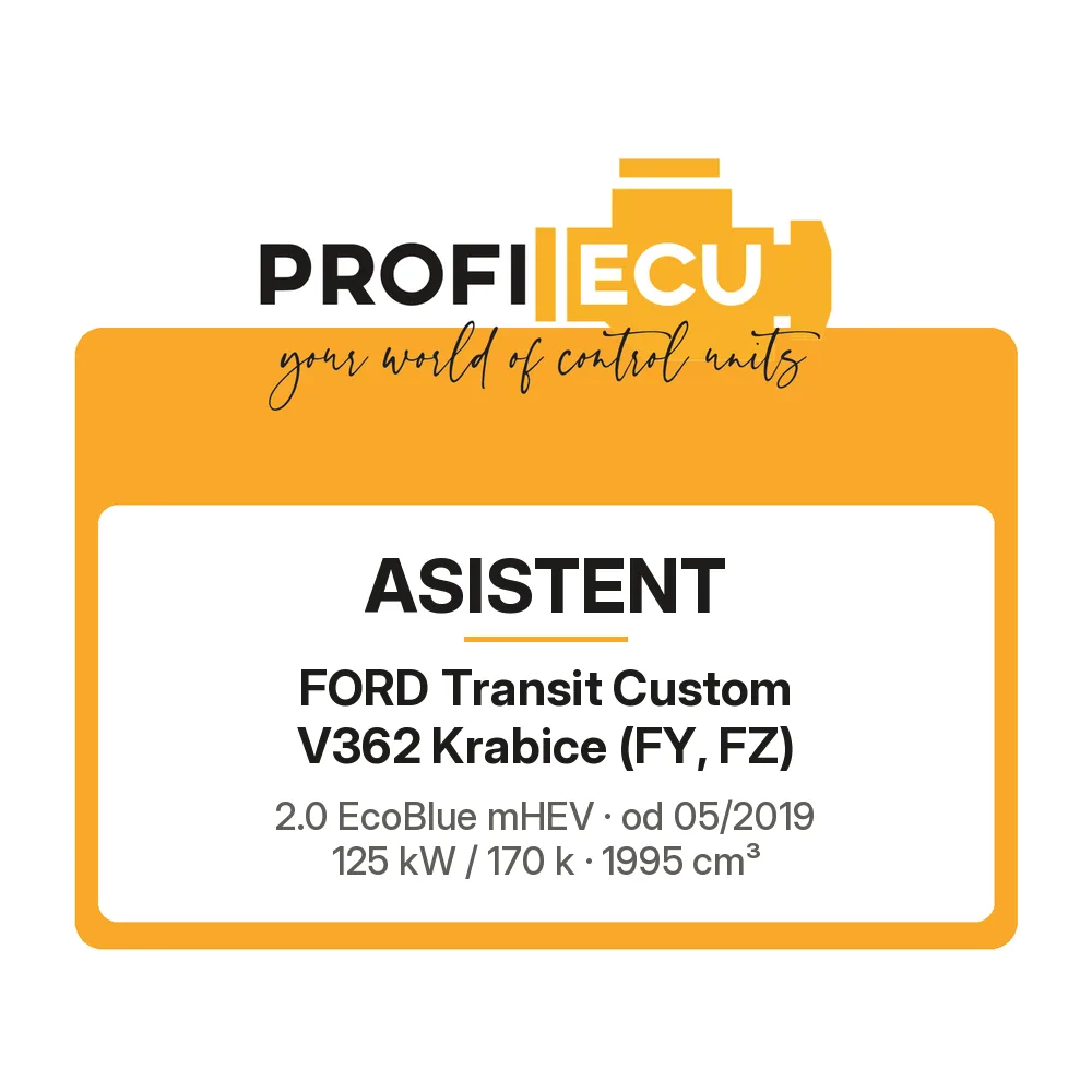 Etiketa ProfiECU: ASISTENT pro Ford Transit Custom V362 Krabice 2.0 EcoBlue mHEV 125 kW